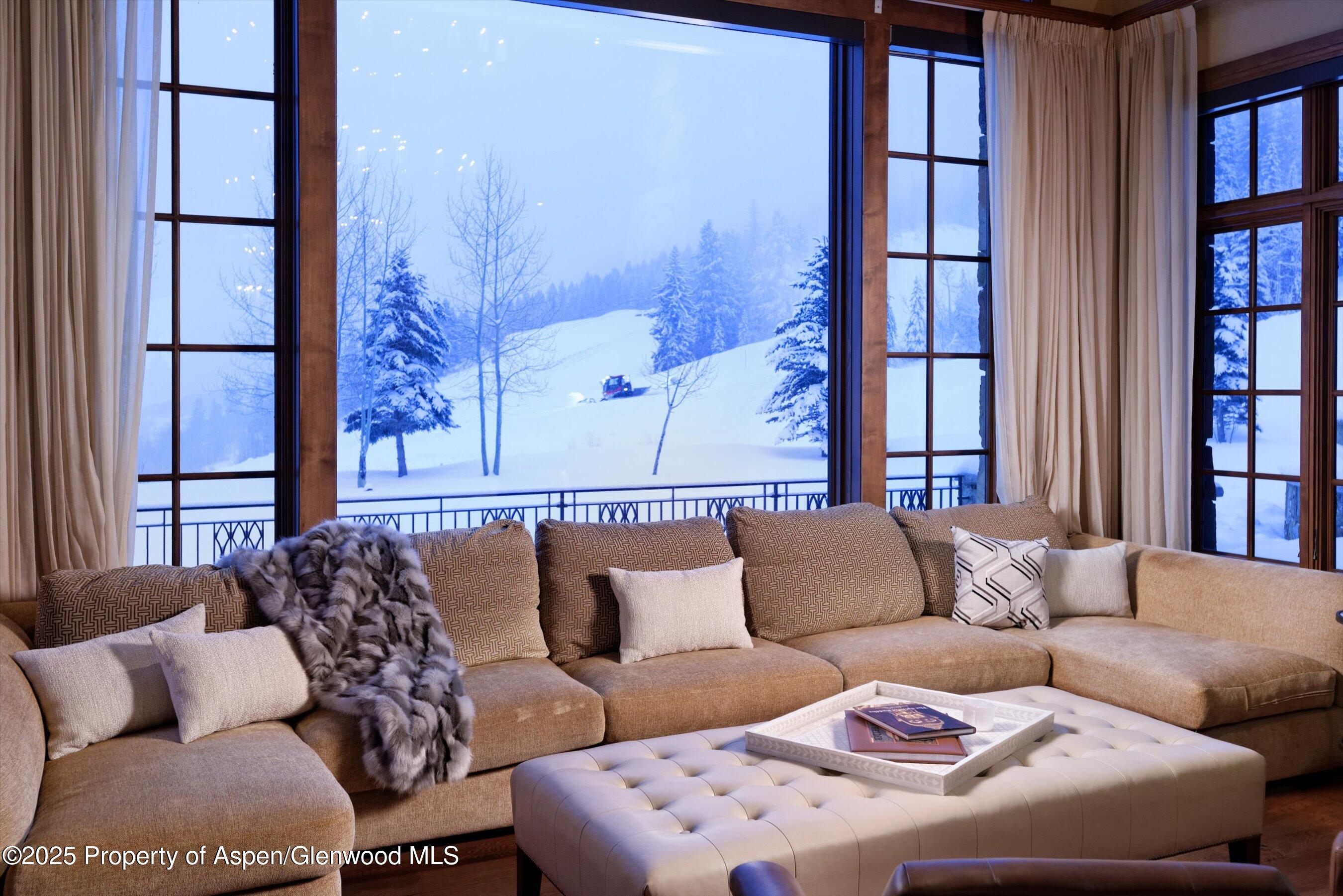 220 Buttermilk Lane Aspen, CO 81611 - Photo 36 of 60 a living room with furniture and a book shelf