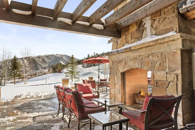 a view of outdoor space with seating