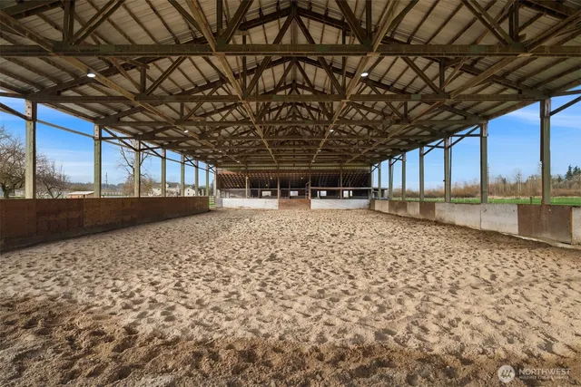 a view of a lake with a city