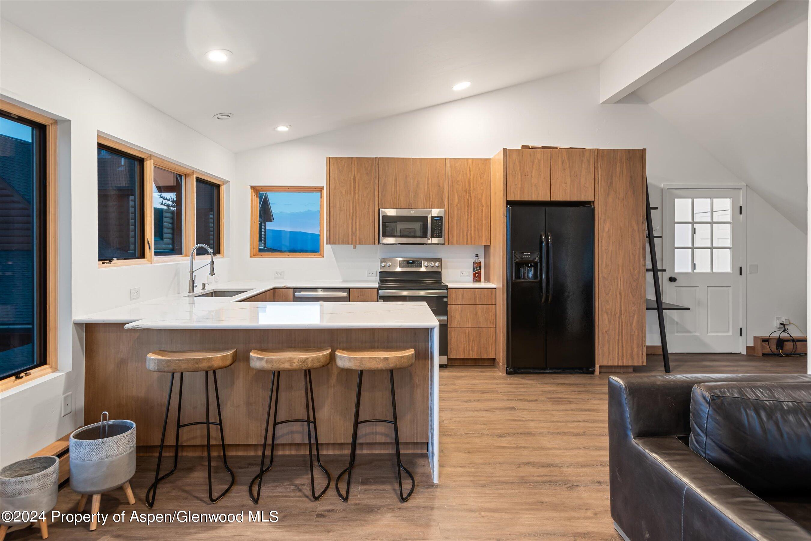 303 Park Meadows Lane Carbondale, CO 81623 - Photo 28 of 47 a kitchen with stainless steel appliances granite countertop a refrigerator and a stove