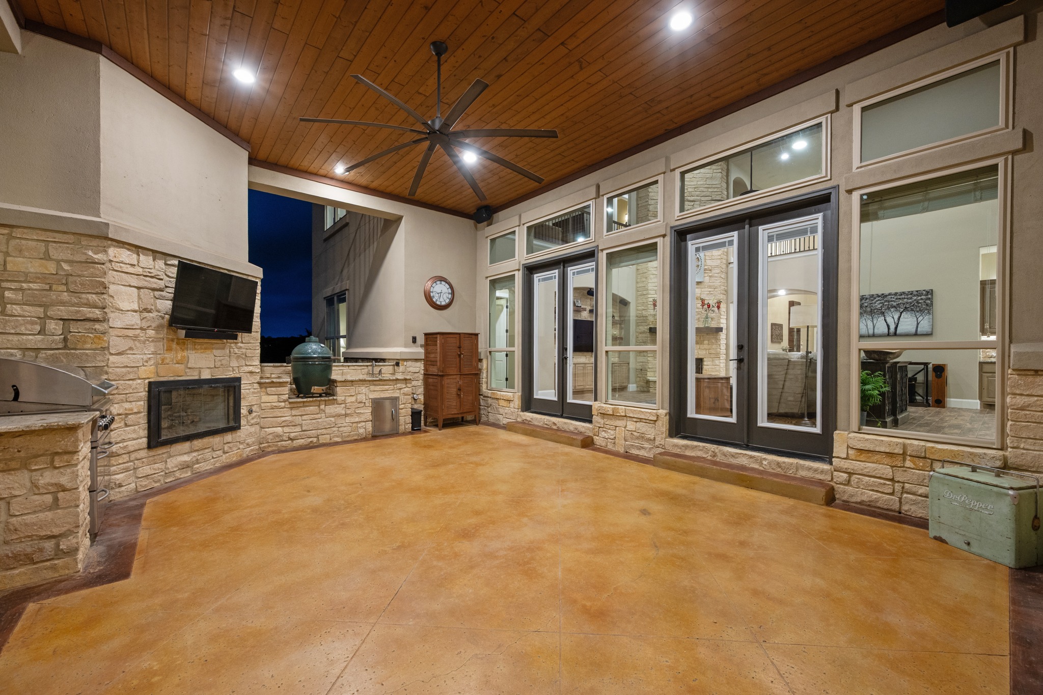 204 Wilderness Trail Georgetown, TX 78633 - Photo 34 of 38 a living room with fireplace furniture and flat screen tv