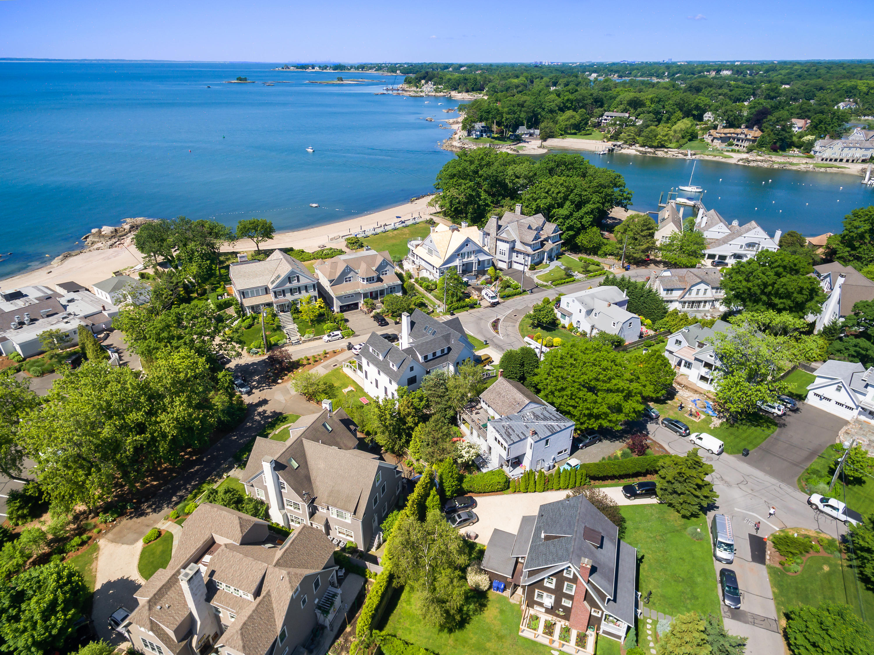 2 Rowayton Avenue Rowayton, CT 06853 - Photo 2 of 43 an aerial view of a house with a lake view