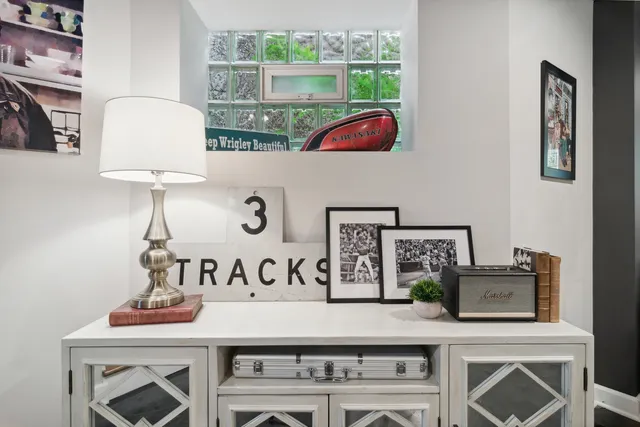 a view of kitchen island with furniture and a potted plant