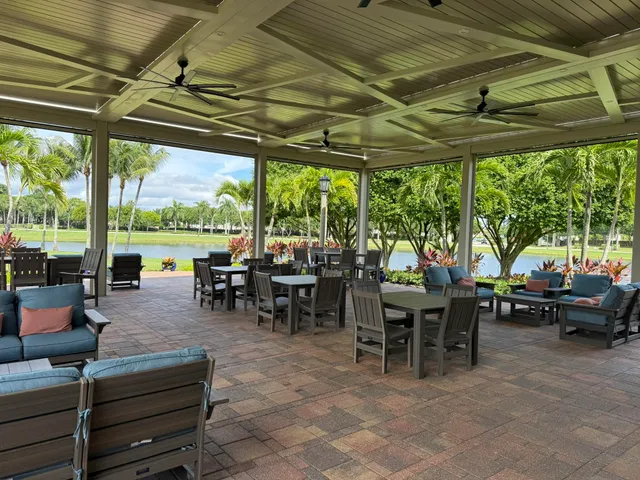 a view of a park with tree s