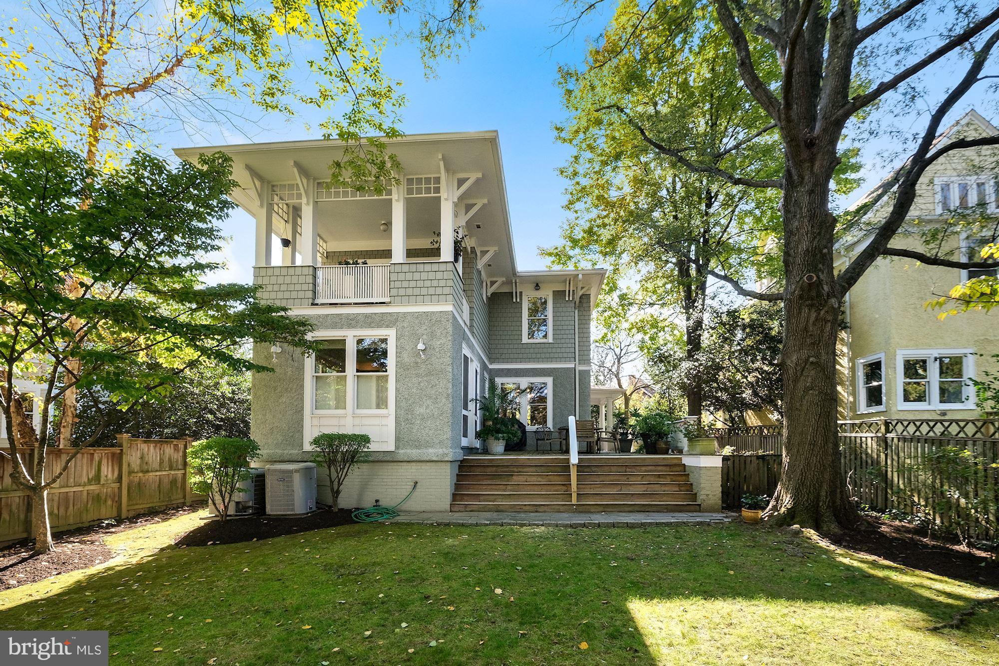 3523 Bradley Lane Chevy Chase, MD 20815 - Photo 28 of 28 Rear elevation, featuring deck & Owner's porch