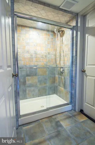 a bathroom with a bathtub