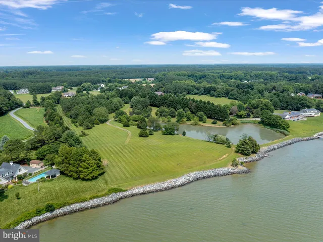 a view of a lake from a yard