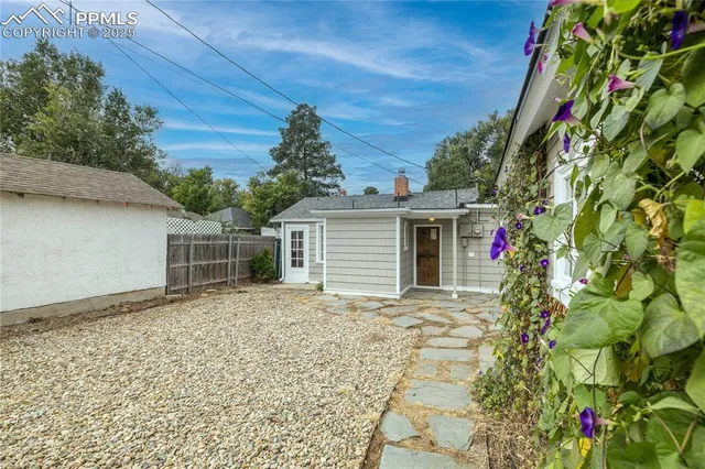 a view of a park with tree s