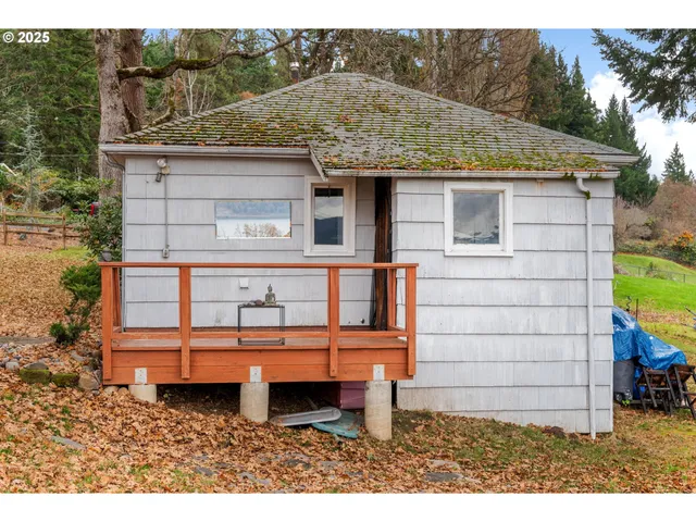 a house view with a outdoor seating space