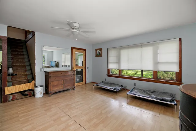 a room with furniture and a window