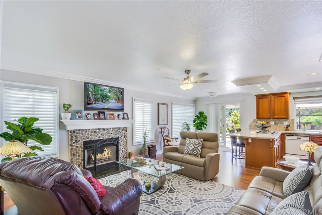 30 Santa Clara San Clemente, CA 92672 - Photo 9 of 31 Family Room has an upgraded fireplace and sliding door to the backyard.