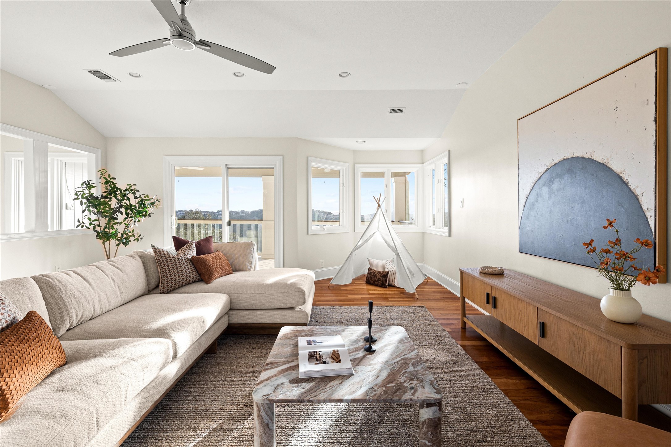 5301 Valburn Circle Austin, TX 78731 - Photo 15 of 39 a living room with furniture and a large window