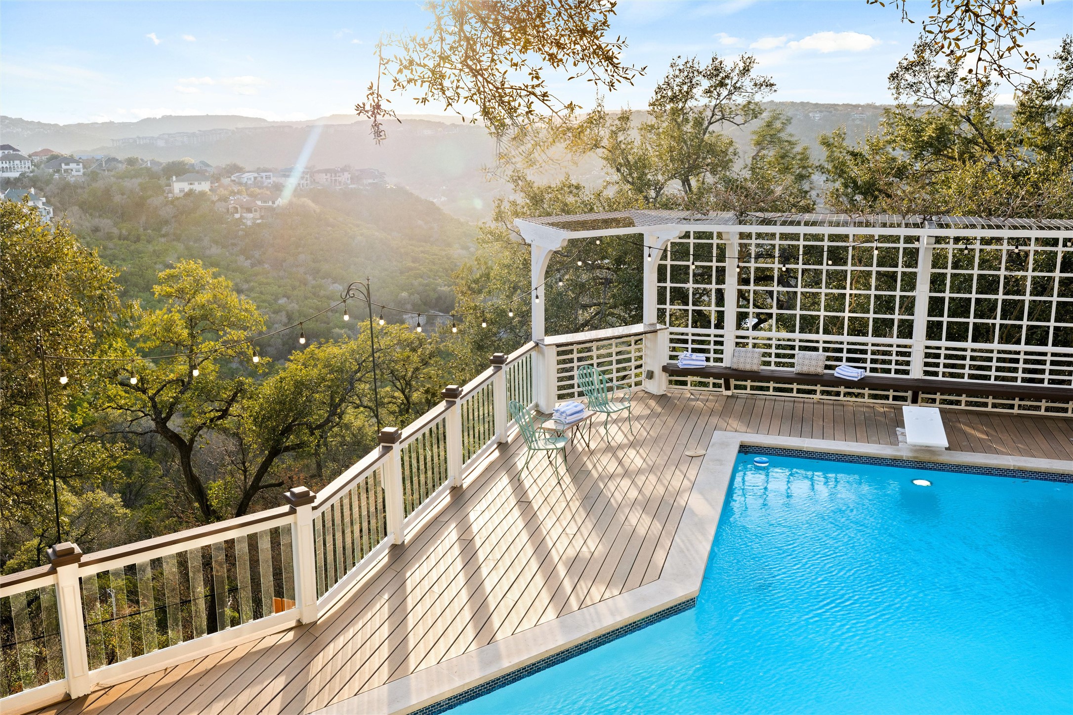 5301 Valburn Circle Austin, TX 78731 - Photo 30 of 39 a view of balcony with wooden floor and fence