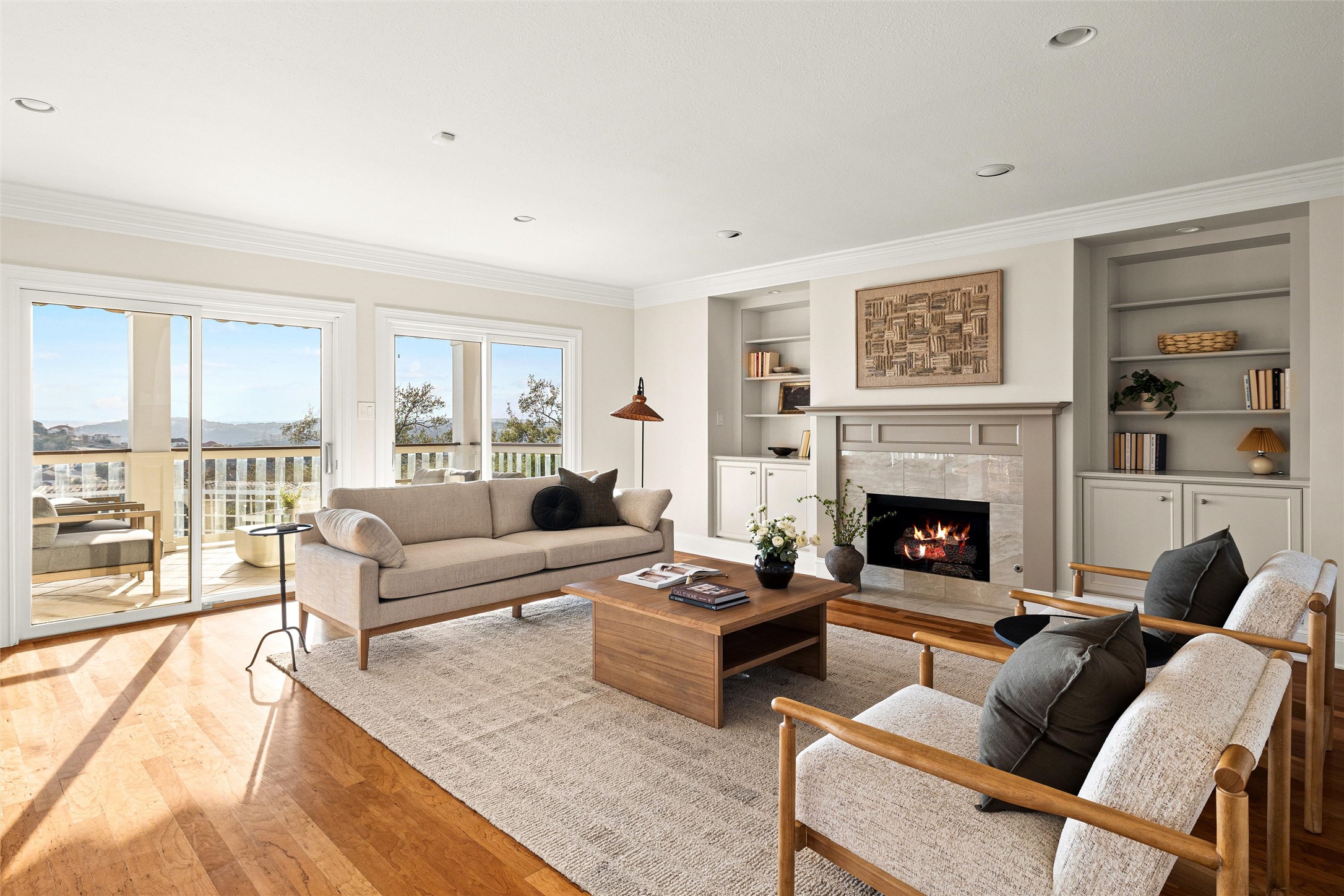 5301 Valburn Circle Austin, TX 78731 - Photo 5 of 39 a living room with furniture and a fireplace