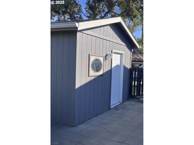 a view of a door in front of a house
