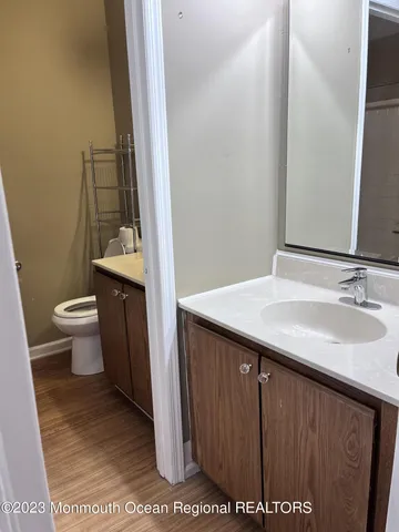 a bathroom with a shower and a sink