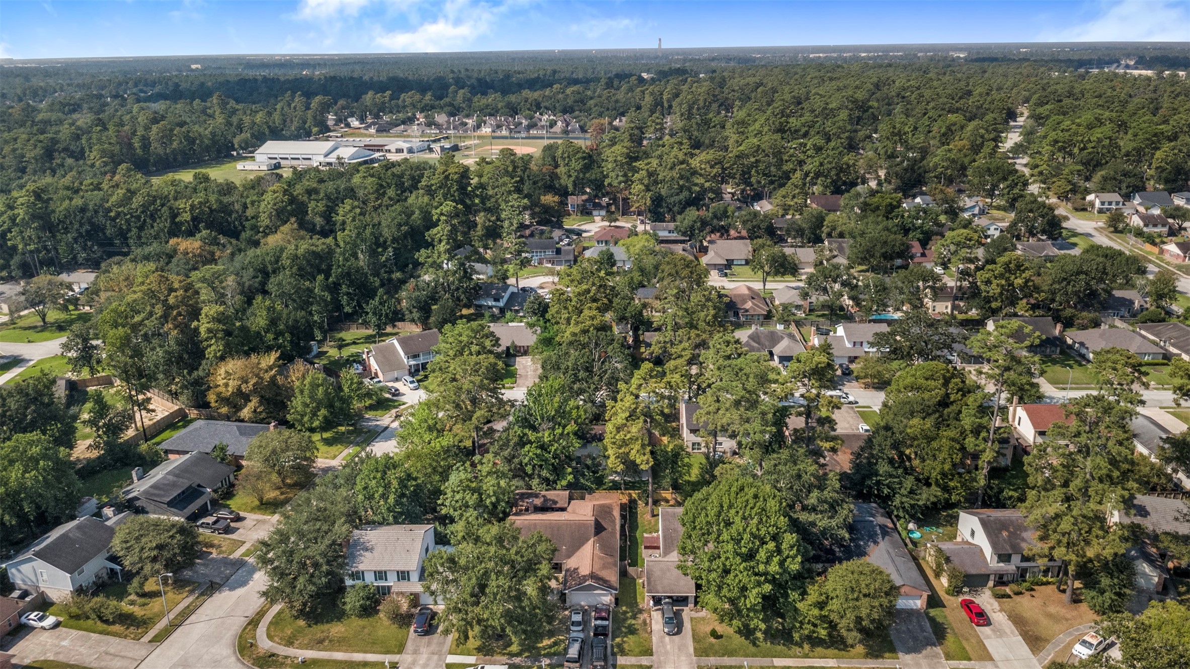 25306 Mill Pond Lane Spring, TX 77373 - Photo 33 of 37 an aerial view of a residential houses covered in trees