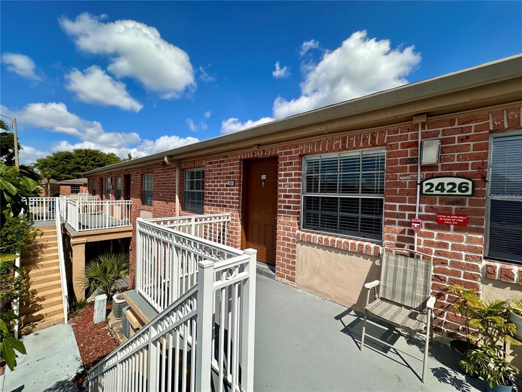 a house view with a seating space