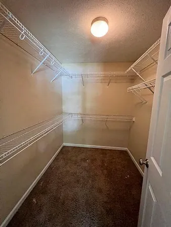 a view of a room with racks on the wall