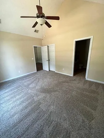 a view of a big room with wooden floor
