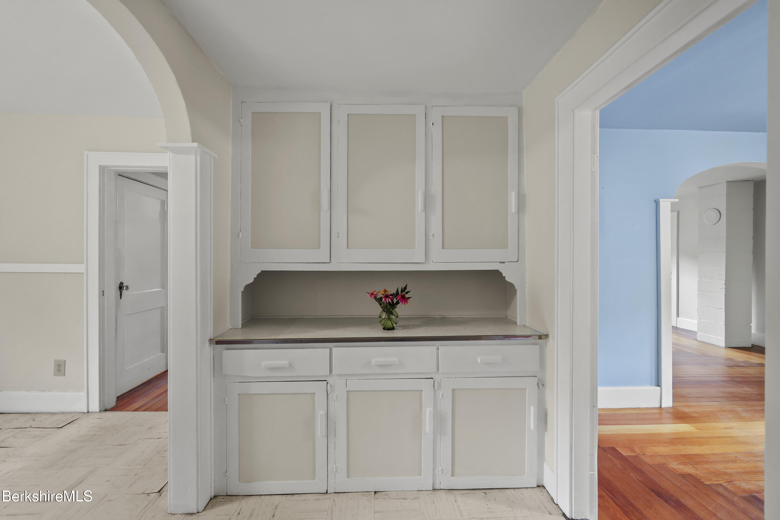 132 South Washington State Road Washington, MA 01223 - Photo 11 of 41 a kitchen with white cabinets and sink