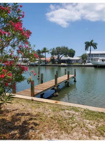 a view of a lake with a house