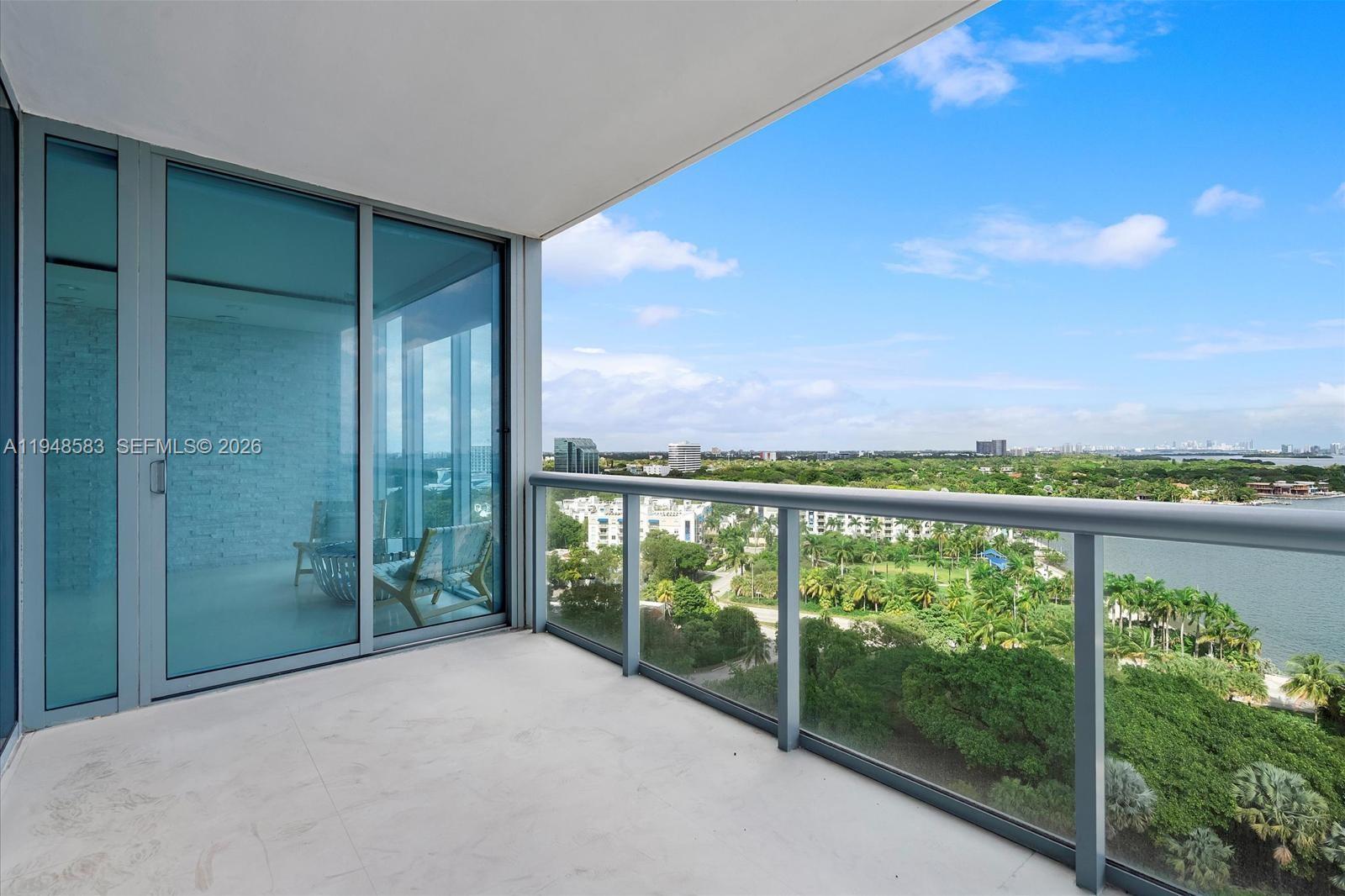 601 Northeast 36th Street, Unit 1310 Miami, FL 33137 - Photo 28 of 40 a view of a balcony with an ocean view