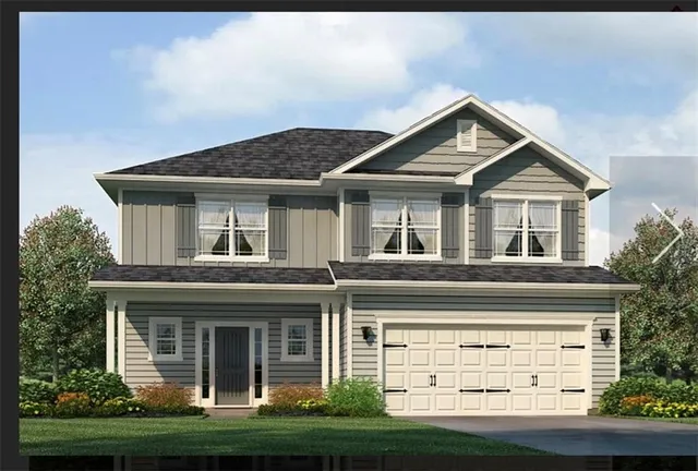 a house view with a garden space