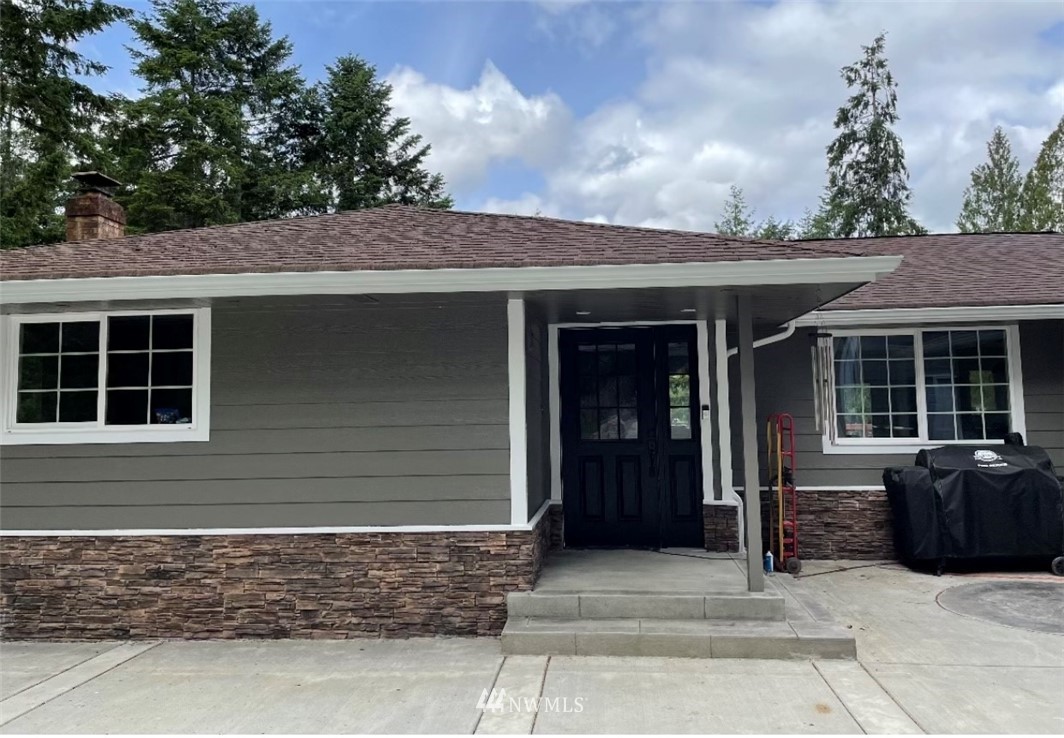 a front view of a house