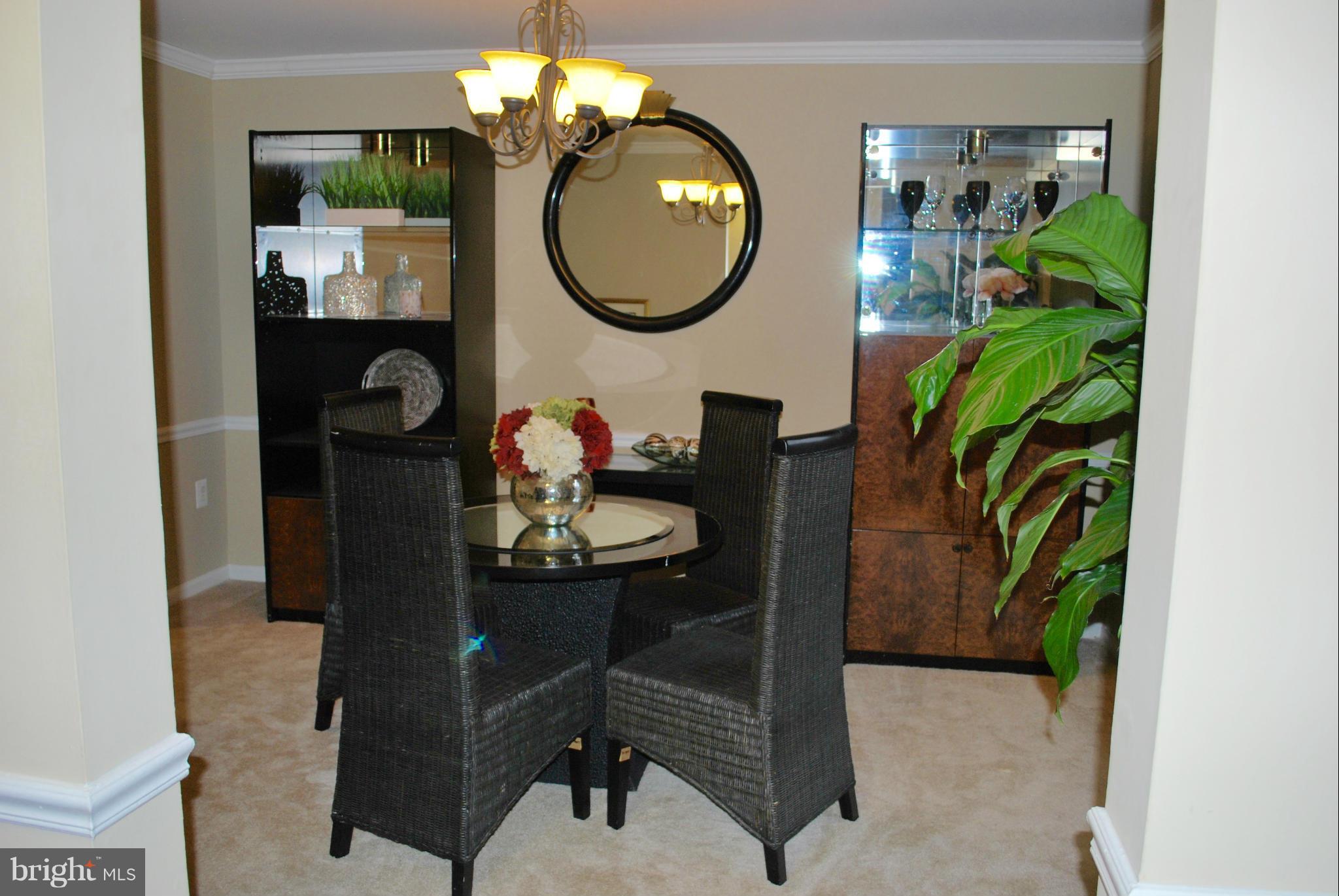 Dining room off kitchen and foyer