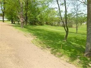 a big yard with trees in the background