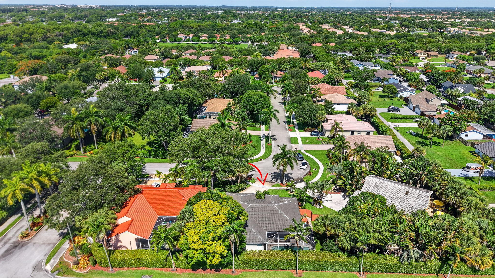 1365 East Barwick Ranch Circle Delray Beach, FL 33445 - Photo 71 of 77 an aerial view of residential houses with outdoor space and street view