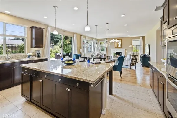 a kitchen with lots of counter top space