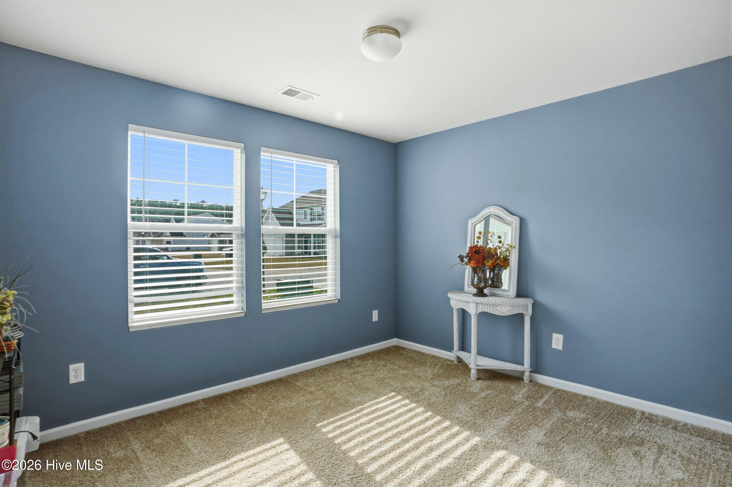 793 Landmark Cove Calabash, NC 28467 - Photo 19 of 53 Spacious main floor bedroom featuring carpeted floors and large windows that bring in natural light, offering a comfortable and versatile space.