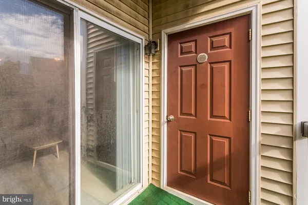 a view of a wooden door