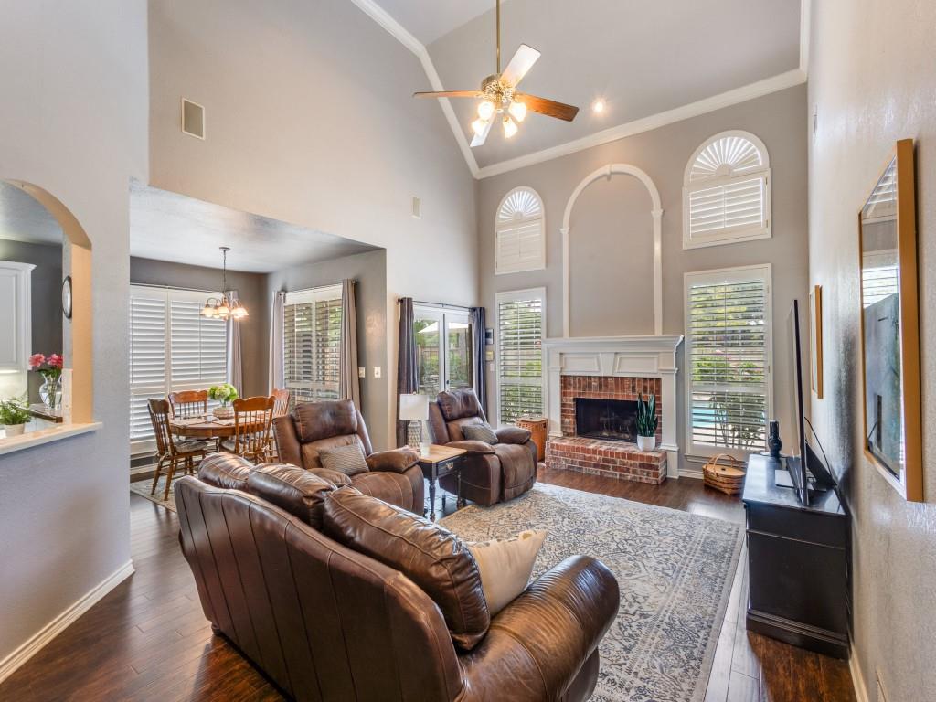 1714 Cross Point Road McKinney, TX 75072 - Photo 6 of 22 a living room with furniture fireplace and a large mirror