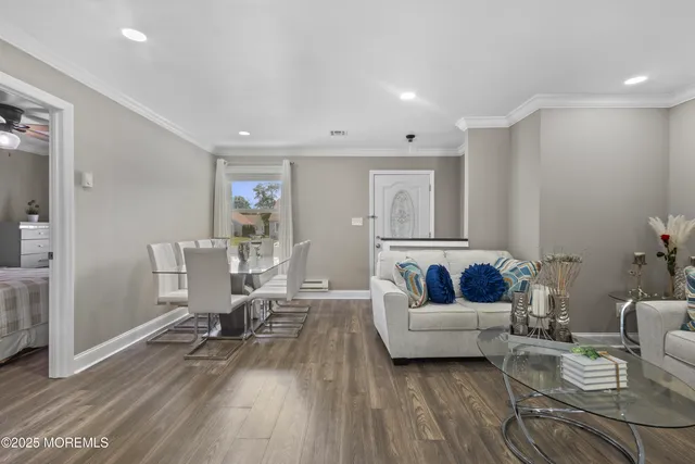 a living room with furniture and a couch