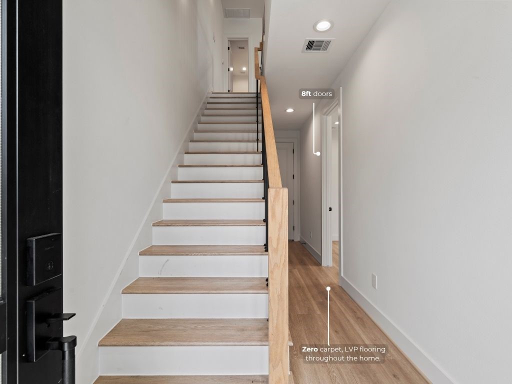 4436 Oats Street Houston, TX 77020 - Photo 2 of 37 a view of staircase with white walls and white walls