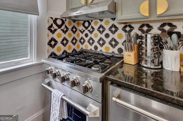 a close up of a stove