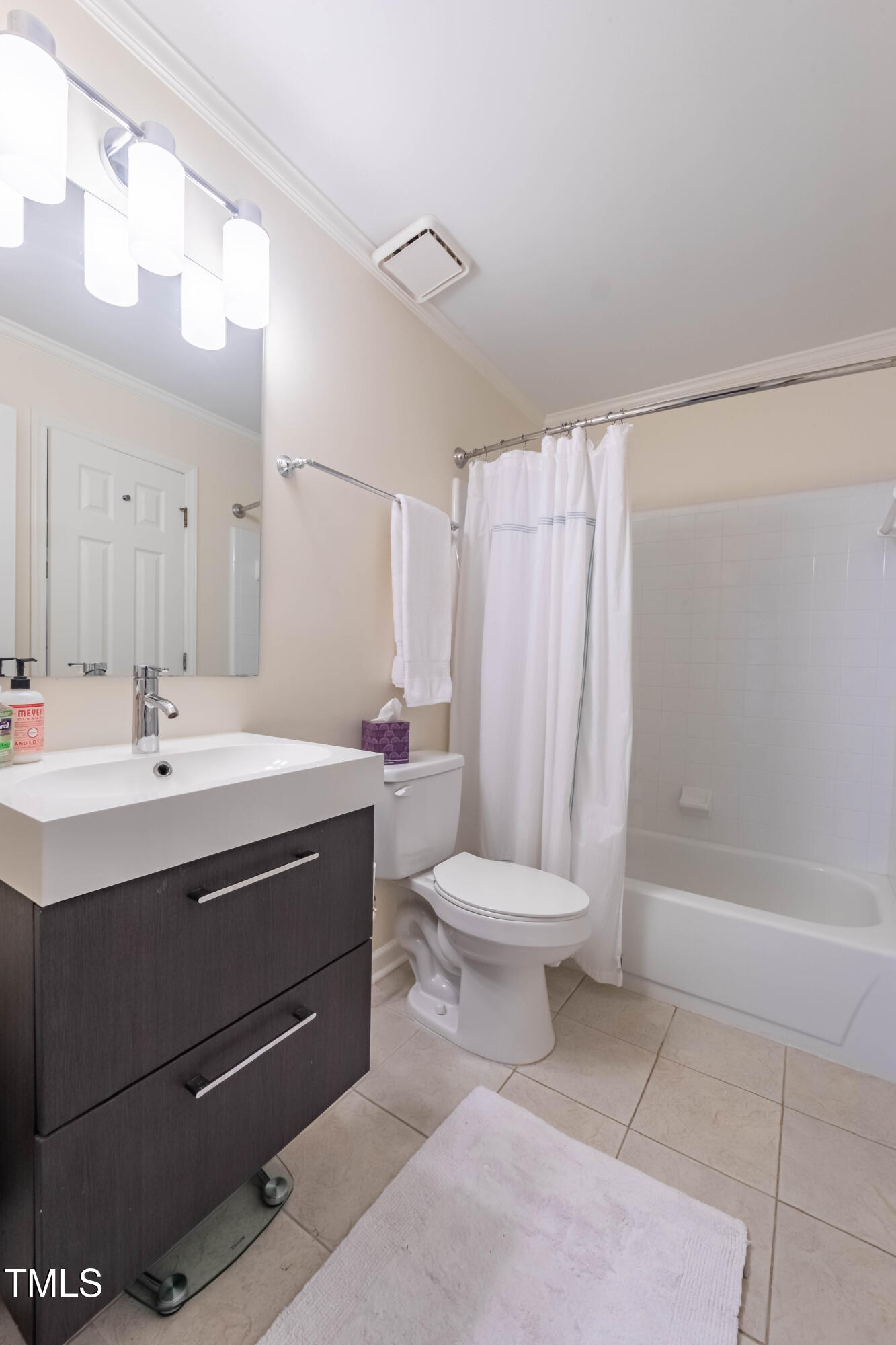 1211 Westview Lane, Unit 201 Raleigh, NC 27605 - Photo 17 of 40 a bathroom with a sink a toilet and shower