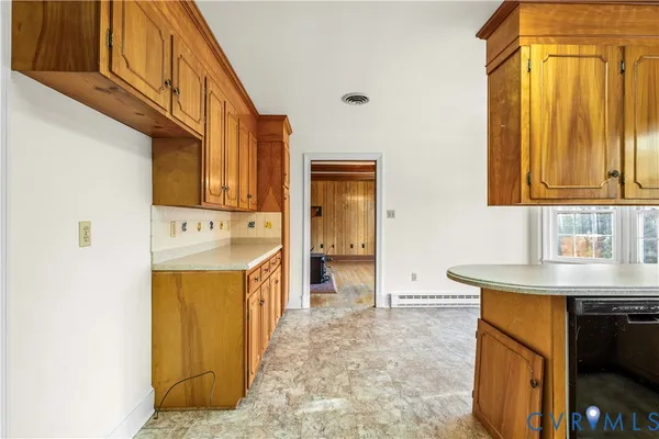 a view of an entryway with a fireplace