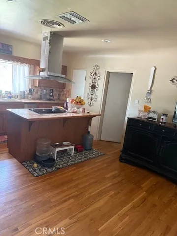 a room with table and chairs