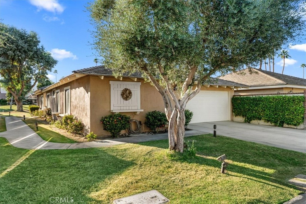 393 Gran Via Palm Desert, CA 92260 - Photo 3 of 60 a view of a house with backyard and a tree