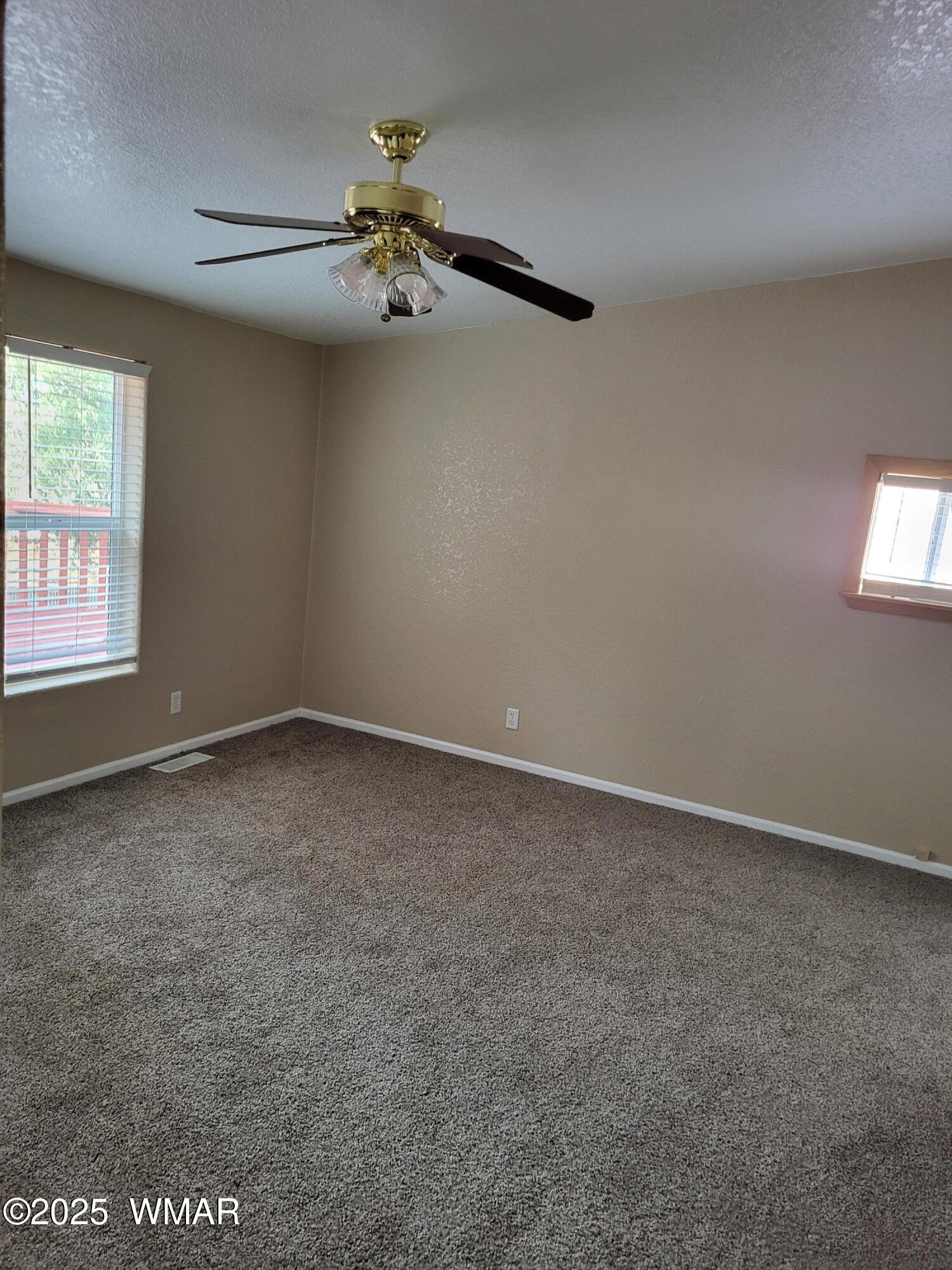2052 Lone Mountain Road Overgaard, AZ 85933 - Photo 9 of 24 en empty room with windows and chandelier fan