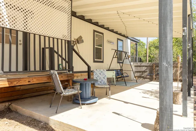 a view of outdoor space with seating area