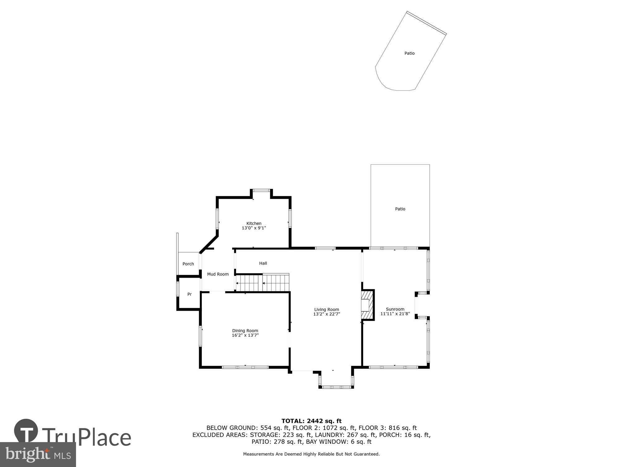 703 Stoneleigh Road Baltimore, MD 21212 - Photo 59 of 60 Main Level (Labels & Measurements)