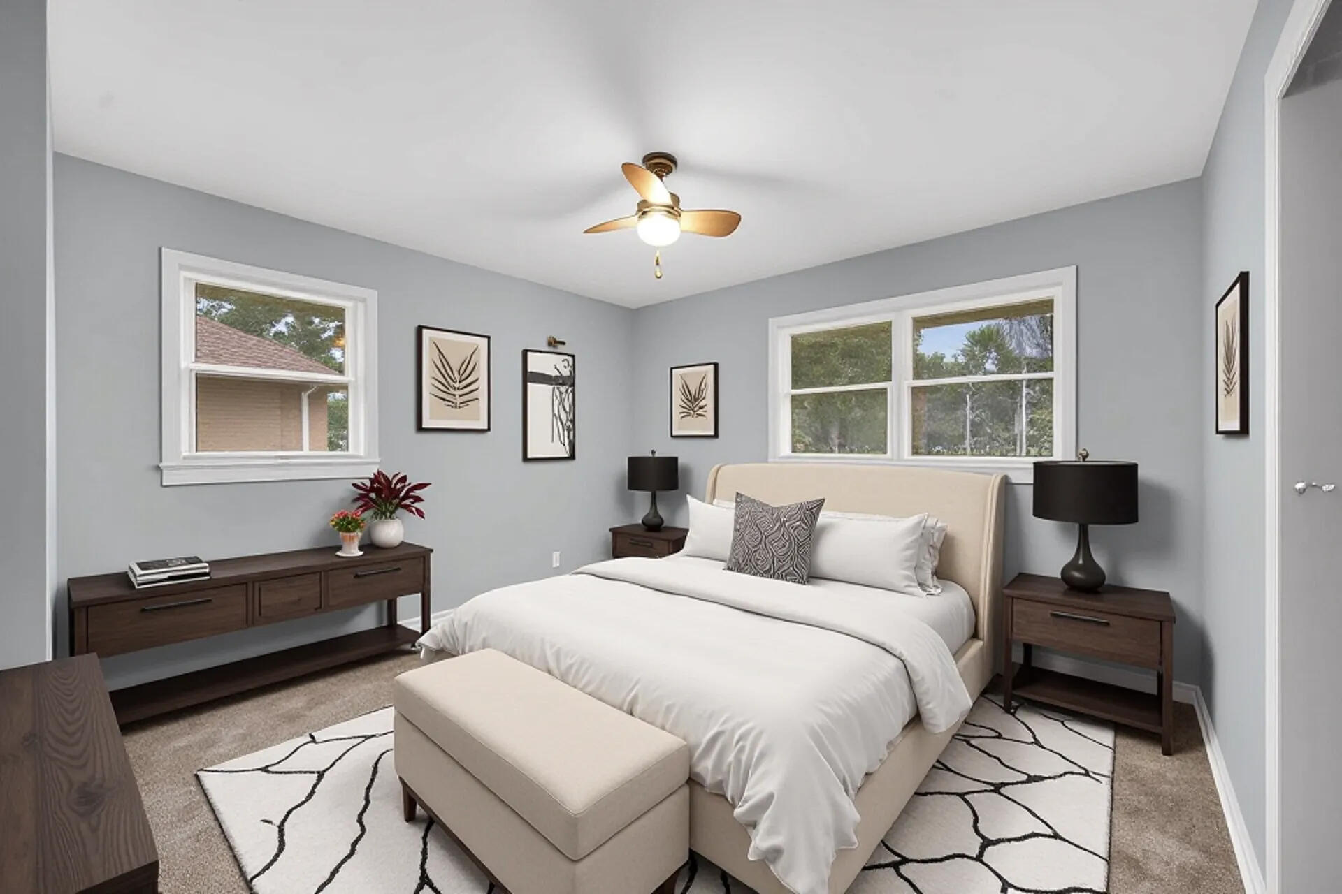 212 Timrick Drive Munster, IN 46321 - Photo 29 of 46 a bedroom with a bed and wooden floor