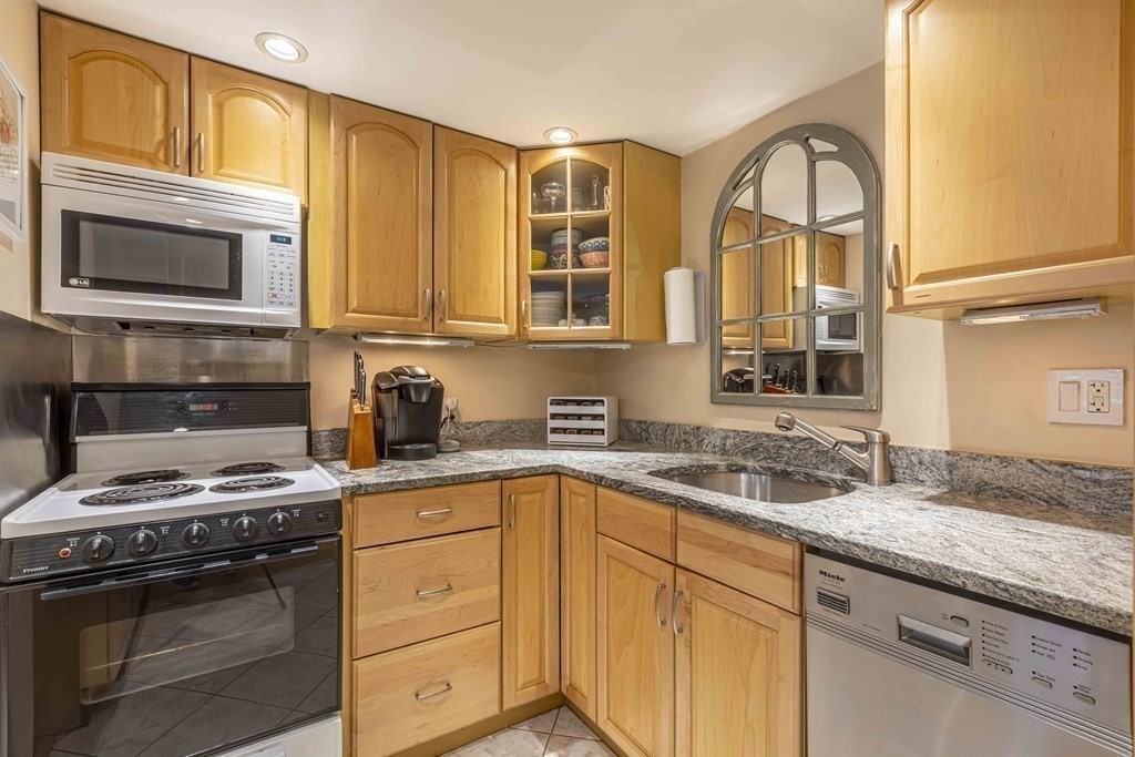 54 Appleton Street, Unit 1 Boston, MA 02116 - Photo 9 of 28 a kitchen with stainless steel appliances granite countertop a stove microwave and cabinets