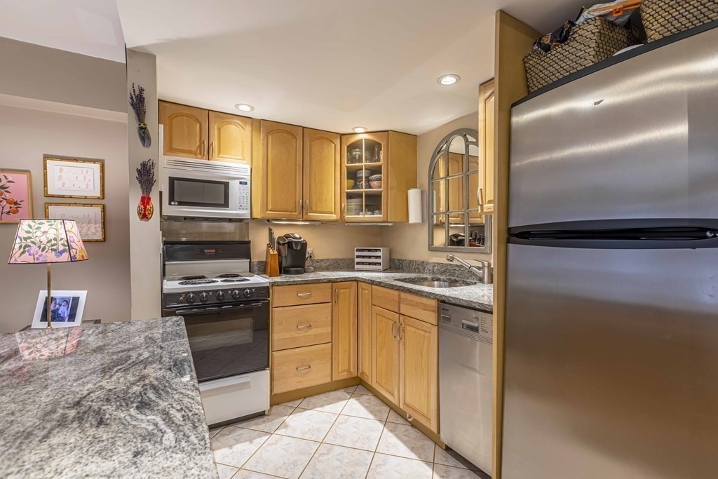 54 Appleton Street, Unit 1 Boston, MA 02116 - Photo 10 of 28 a kitchen with stainless steel appliances granite countertop a stove top oven a sink and dishwasher