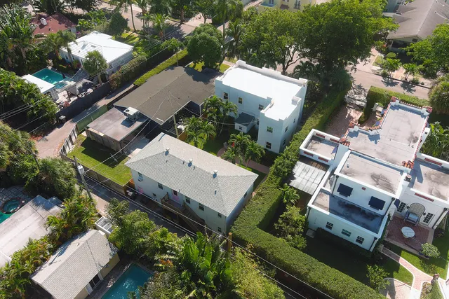 an aerial view of a house
